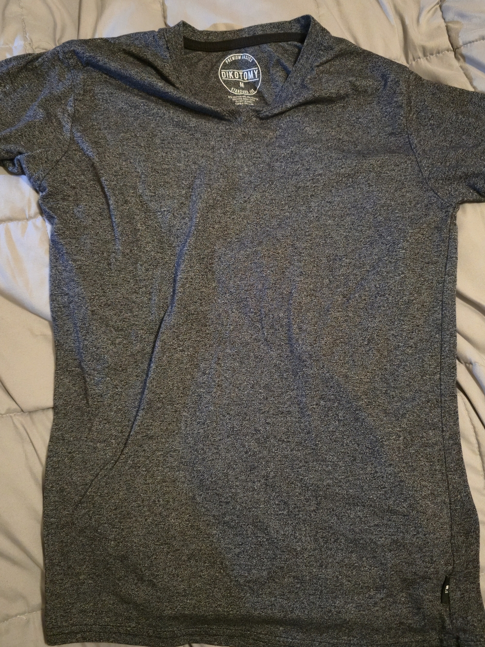 Grey V Neck Athletic Shirt - Medium